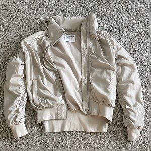 Athleta Light Beige Bomber Jacket
